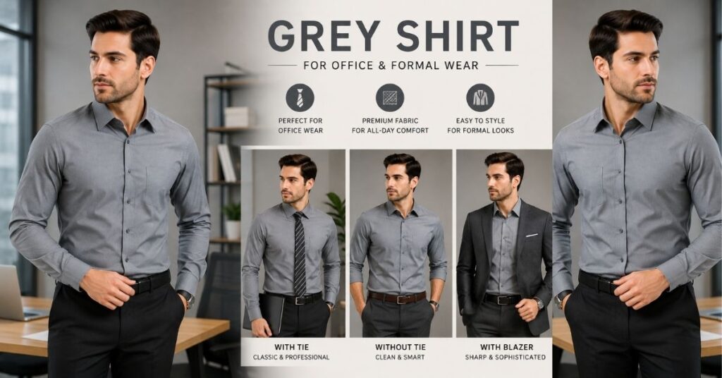 grey shirts for office wear